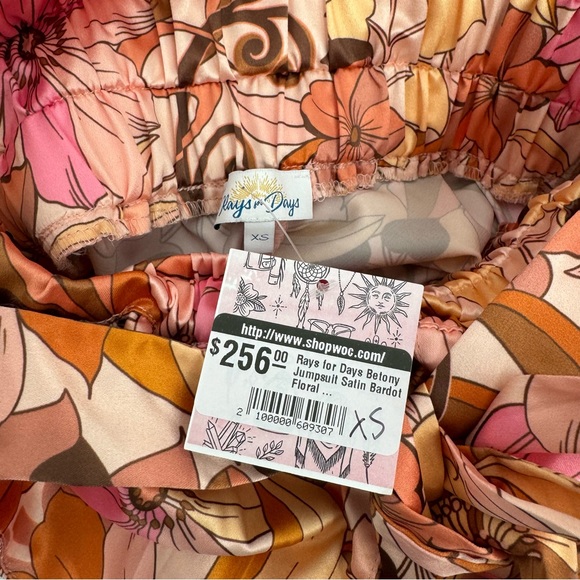 NWT Rays for Days Betony Jumper Size XS Satin Bardot Floral $256 - Picture 13 of 16